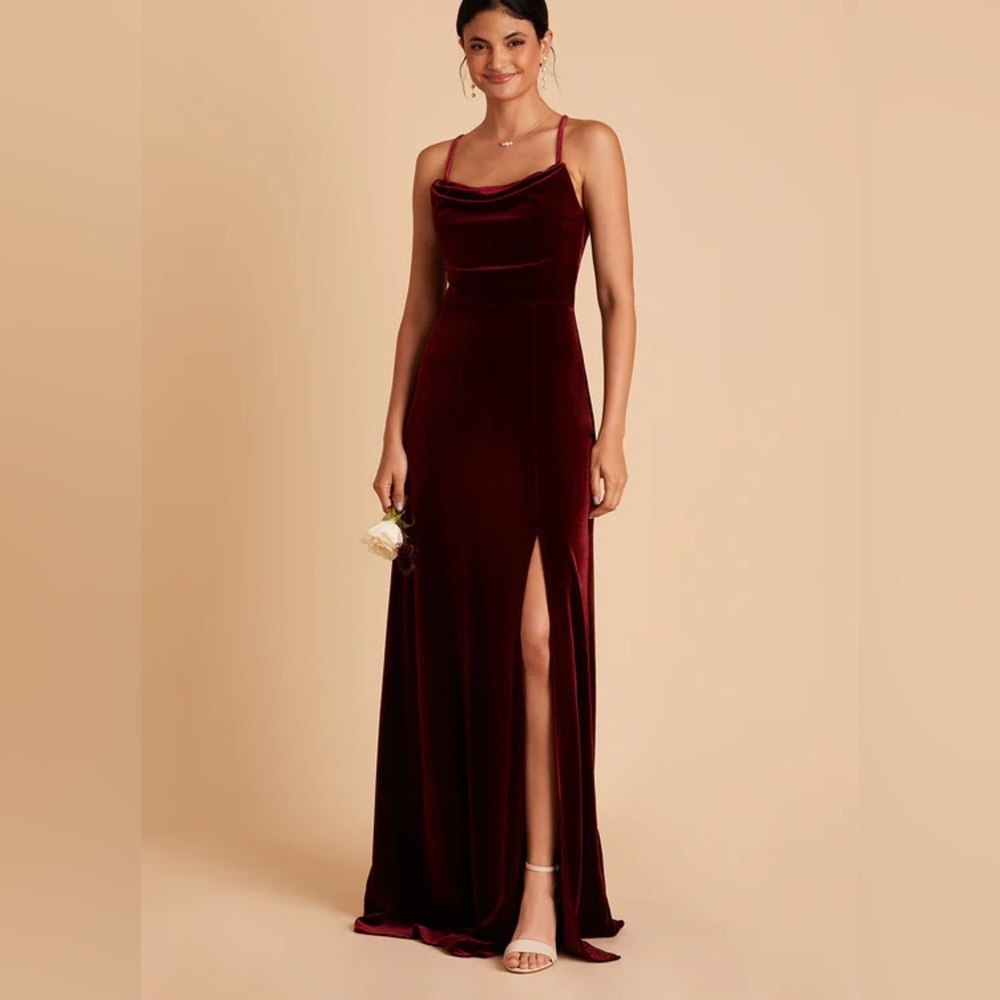 Birdy Grey Velvet Cabernet Bridesmaid Dress